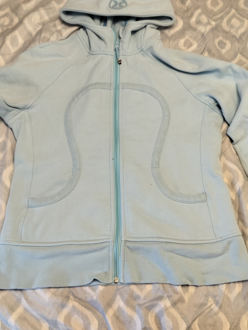 Lululemon Light Blue Zip Hoodie with Hood